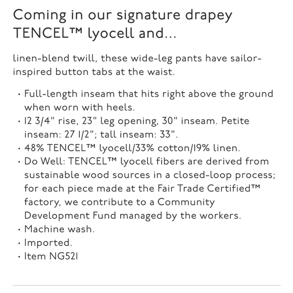 Sz 4 BNWT Harlow Wide Leg Pant Madewell - Picture 5 of 9